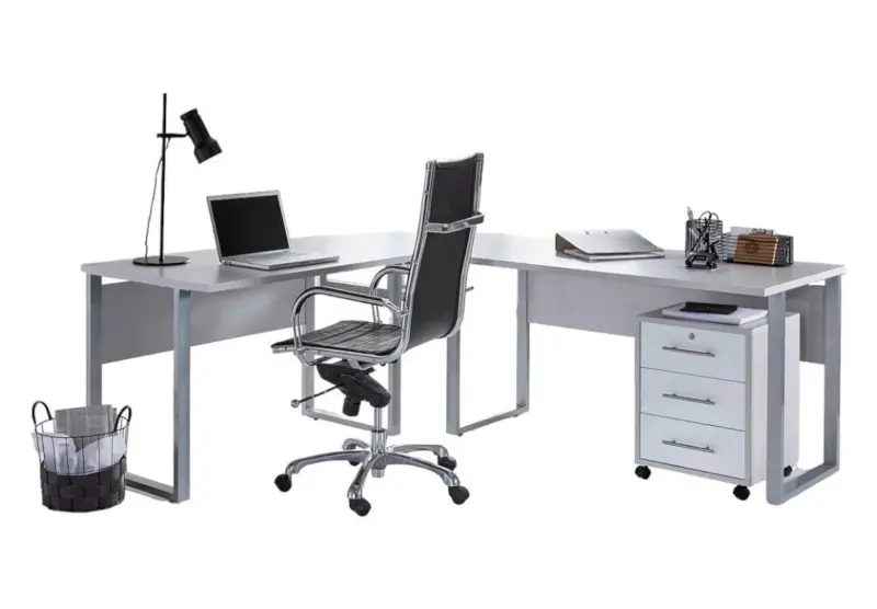 B&uuml;ro Office Edition Set 0 Grau/Wei&szlig;, 2-teilig