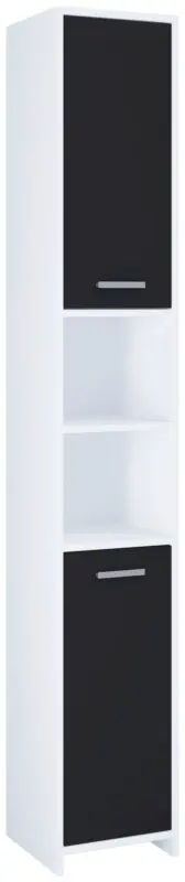 Hochschrank Zalo L ca. 30x180x31 cm Wei&szlig;/Schwarz