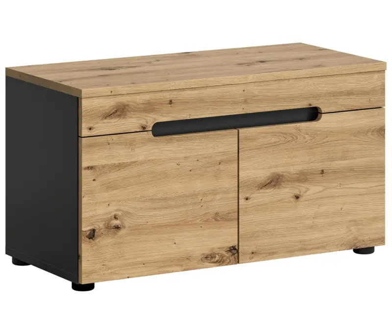 Sitzbank Canu ca.80x45x37cm Eiche Dekor,Grau