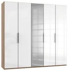 Dreht&uuml;renschrank Level 36D ca. 250 cm Wei&szlig;/Eiche Dekor