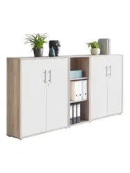 Aktenschrank Office Edition Sw Set 8 Wei&szlig;/Sonoma Eiche