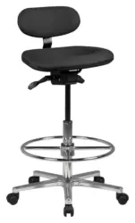 B&uuml;rohocker Louis ca. 60x83x60 cm Schwarz