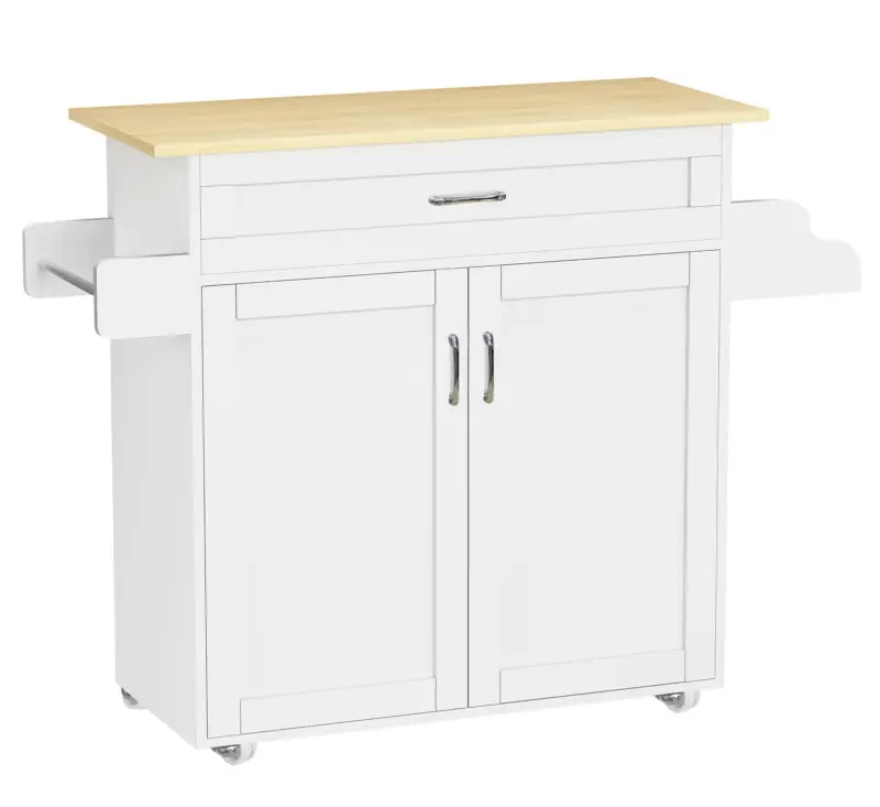 Servierwagen Pastano ca. 114x89 cm Wei&szlig;/Eiche