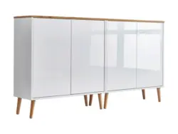 Sideboard Mailand Set 2 Wei&szlig;/Eiche