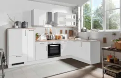 Eckk&uuml;che White-Premium m. Ger&auml;ten ca. 310x173cm Wei&szlig;