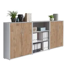 Aktenschrank Office Edition Sw Set 9 Grau/Eichefarben
