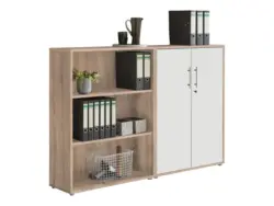Aktenschrank Office Edition Sw Set 1 niedrig Wei&szlig;/Eiche