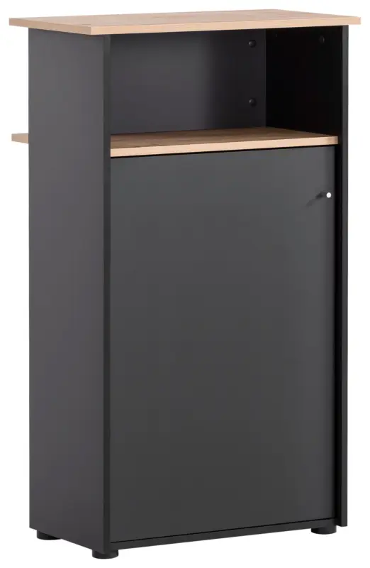 Stehpult Empfangstresen 660 Schwarz/Eiche Artisan