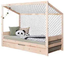 Ausziehbett Fu&szlig;ball Holz ca. 90x200 cm