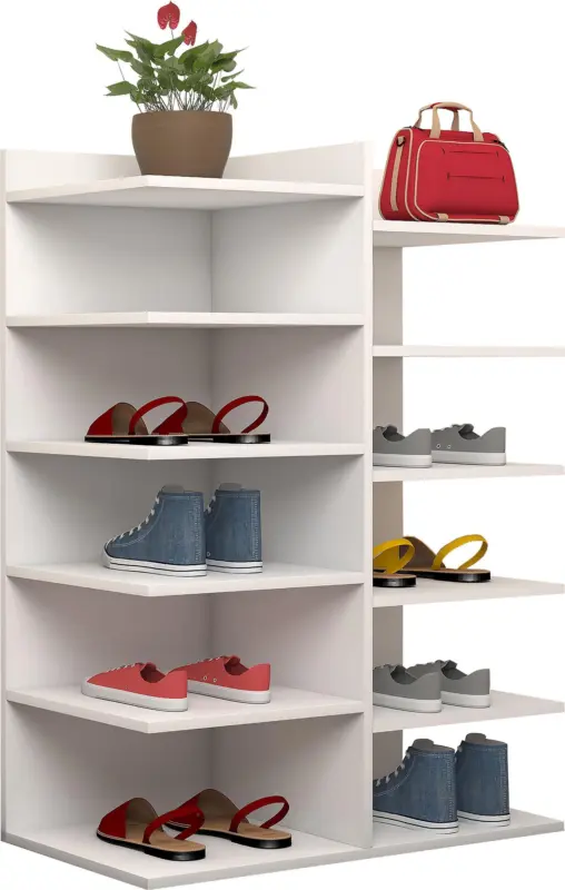 Schuhregal Enosa Wei&szlig; ca. 60x80x30 cm