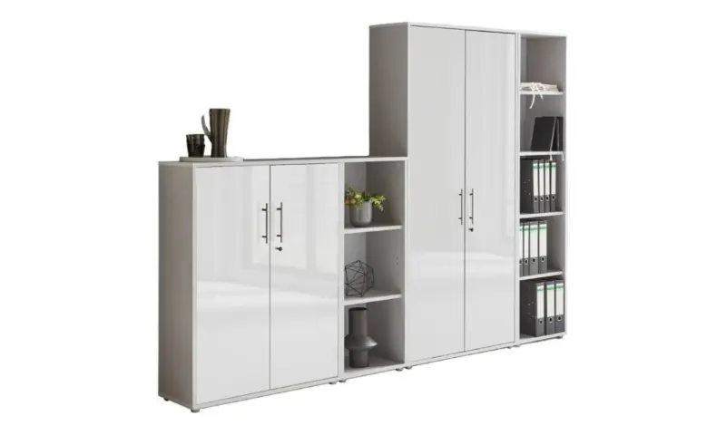 Aktenschrank Office Edition Sw Set 4 Grau/Wei&szlig;
