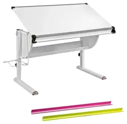 Schreibtisch Matts ca. 118x73 cm Wei&szlig;/Pink/Gr&uuml;n