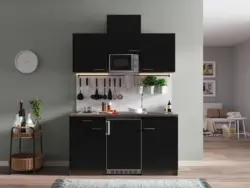 Minik&uuml;che Oliver mit Ger&auml;ten ca. 150 cm Schwarz