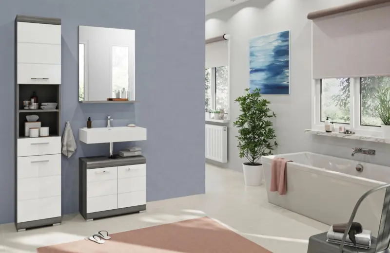 Badezimmer Scout 3-tlg. ca. 97 cm Anthrazit/Wei&szlig;
