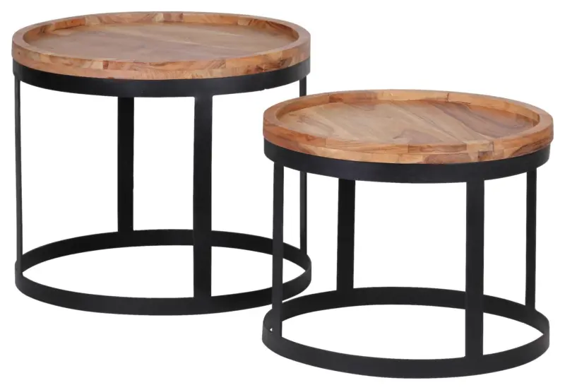 Beistelltischset "Akola", 2-er Set, aus Akazie