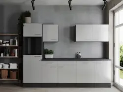 K&uuml;chenleerblock Oliver o. Ger&auml;te Grau/Wei&szlig;