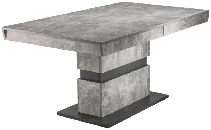 Esstisch ausziehbar Matthew 160-215x90 cm Grau Betonoptik