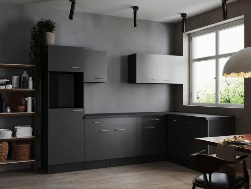 Eckk&uuml;che Oliver o. Ger&auml;te ca. 280x172 Grau Seidenglanz