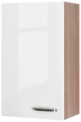 K&uuml;chenoberschrank Wei&szlig; Hochglanz/Eiche