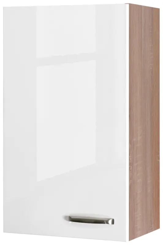 K&uuml;chenoberschrank Wei&szlig; Hochglanz/Eiche