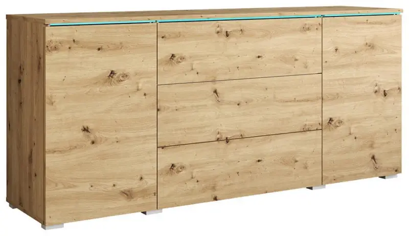 Sideboard Vera mit LED ca. 150 cm Eiche Artisan