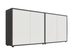 Sideboard Mailand Set 2 Anthrazit/Wei&szlig;