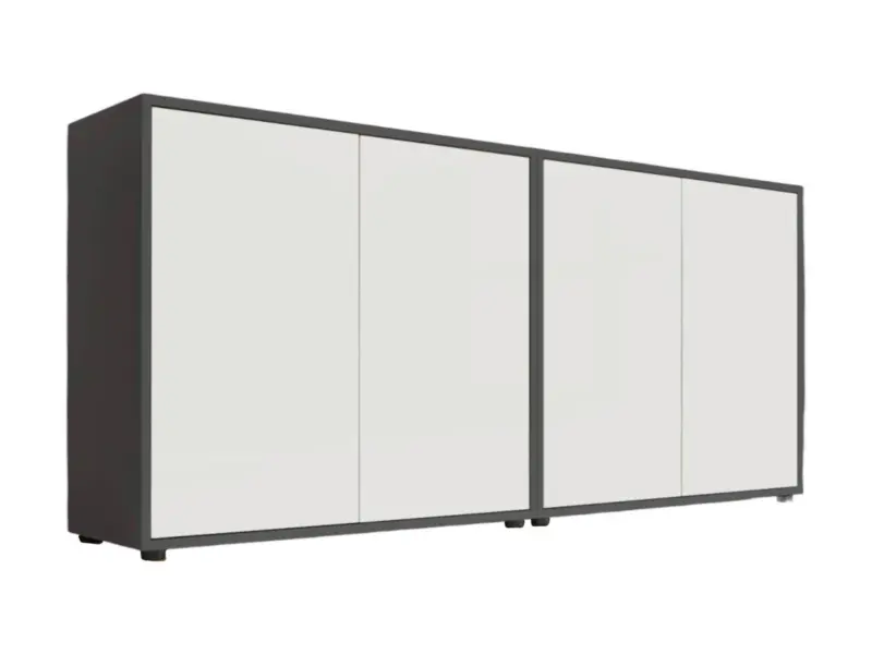Sideboard Mailand Set 2 Anthrazit/Wei&szlig;