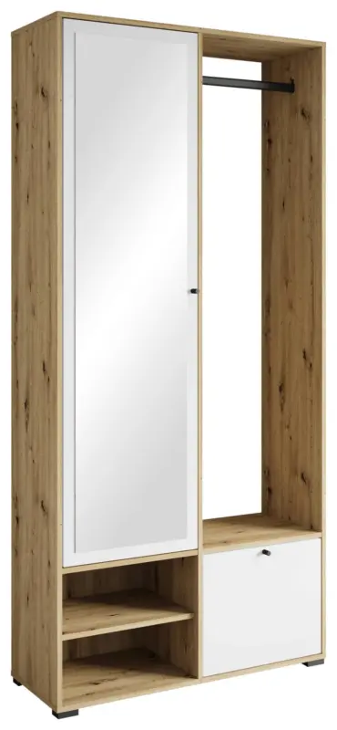Garderobe Dino ca. 90x190 cm Eiche Artisan/Wei&szlig;