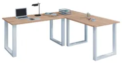 Eckschreibtisch Lona Wei&szlig;/Eichefarben