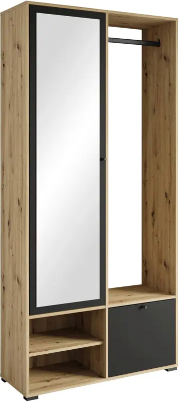 Garderobe Dino ca. 90x190 cm Eiche Schwarz