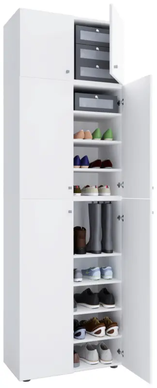 Schuhschrank Lona XXL ca.70x223x39cm Wei&szlig;