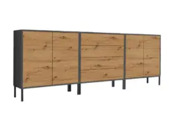 Sideboard Mailand Set 5 Anthrazit/Eiche