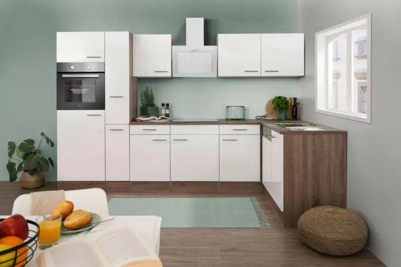 Eckk&uuml;che Oliver mit Ger&auml;ten ca. 310x172 cm Wei&szlig;