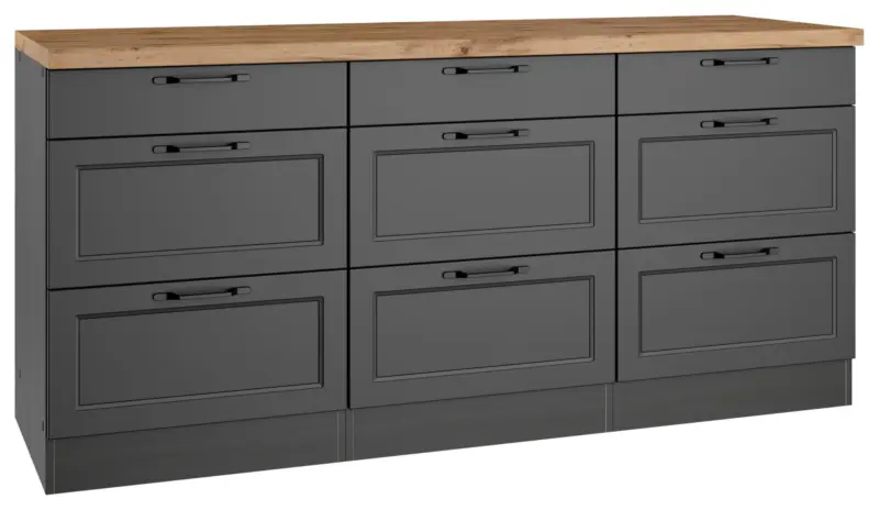 K&uuml;chenunterschrank Meran ca. 180x86 cm Grau/Eiche