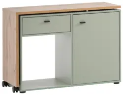 Schreibtisch Tiny Working Gr&uuml;n/Eichefarben