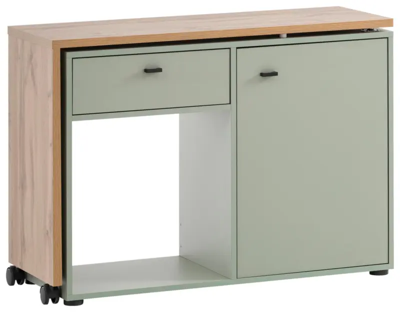 Schreibtisch Tiny Working Gr&uuml;n/Eichefarben