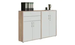Aktenschrank Office Edition Sw Set 12 Wei&szlig;/Eichefarben
