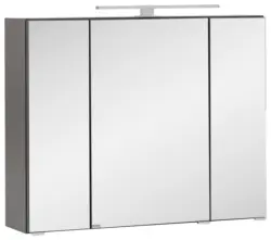 Spiegelschrank Kopenhagen mit LED 3 t&uuml;rig ca.80x64cm Graphit