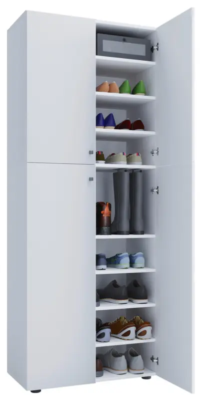 Schuhschrank Lona XXL ca.70x182x37cm Wei&szlig;