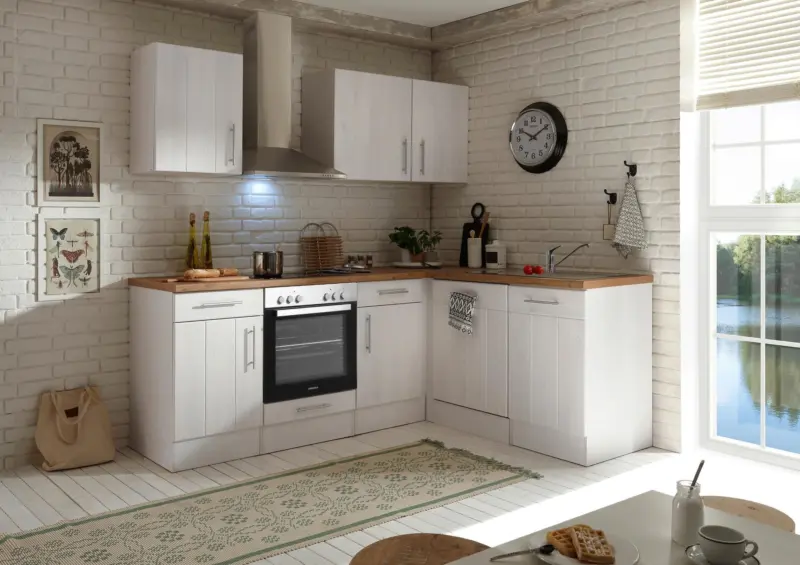 K&uuml;chenleerblock Anton ohne Ger&auml;te Wei&szlig;/Eiche