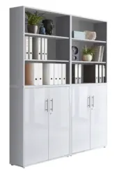 Aktenschrank Office Edition Sw Set 11 Grau/Wei&szlig;