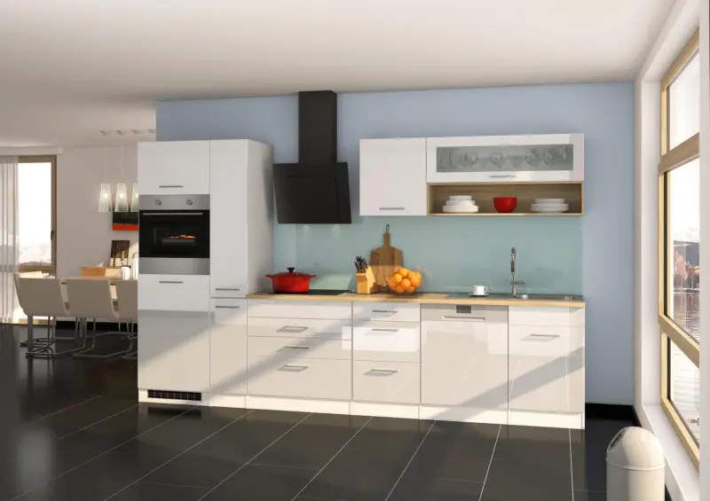 K&uuml;chenblock in Weiss inkl. E-Ger&auml;te 'Mailand'