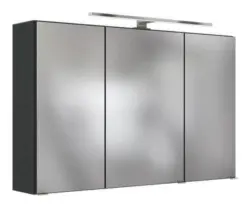 Spiegelschrank Pienza mit LED 3-t&uuml;rig ca. 100x64 cm Grau