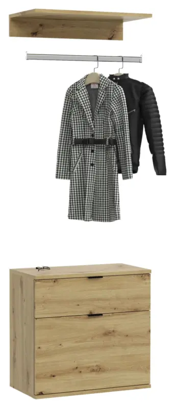 Garderobe Projekt X 2-teilig ca.60x61x34cm Eichefarben