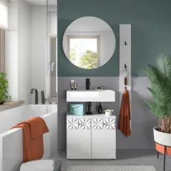 Badezimmer Prisma 3-tlg. ca. 130 cm Wei&szlig;