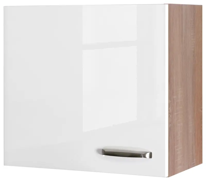 K&uuml;chenoberschrank Wei&szlig; Hochglanz/Eiche