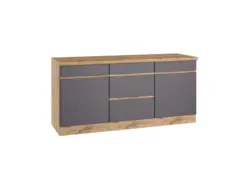 K&uuml;chenunterschrank Turin ca. 180x86 cm Grau/Wotaneiche