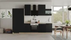 K&uuml;chenblock Capri Schwarz/Eichefarben