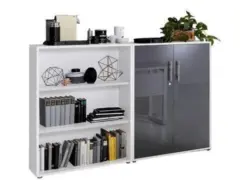 Aktenschrank Office Edition Sw Set 1 niedrig Wei&szlig;/Anthrazit