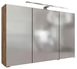 Spiegelschrank Pienza mit LED 3-t&uuml;rig ca. 100x64 cm Eiche